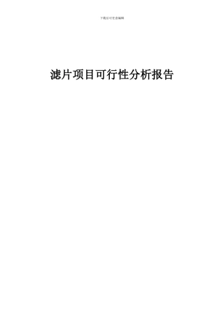 2024年滤片项目可行性分析报告