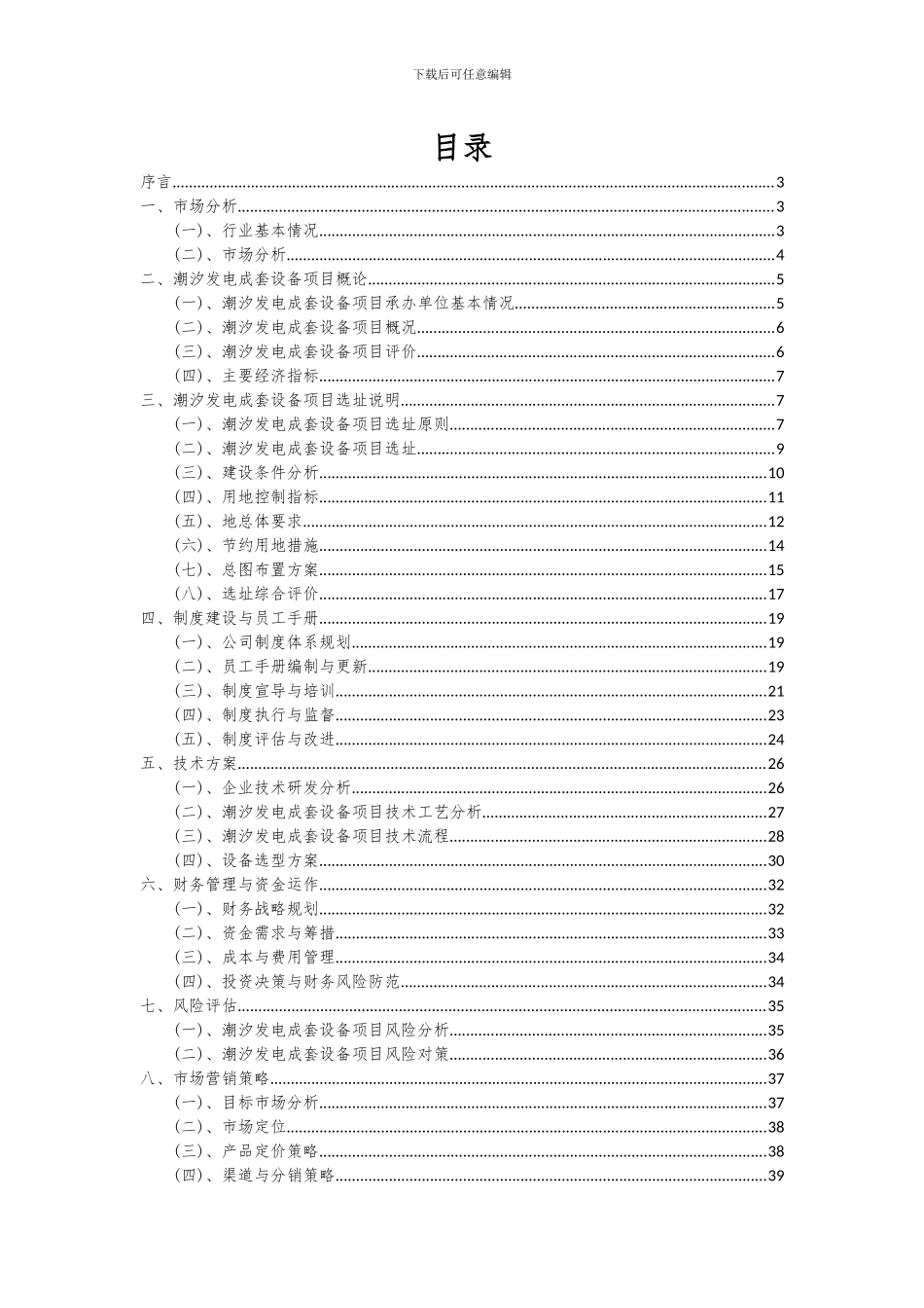 2024年潮汐发电成套设备项目可行性研究报告_第2页
