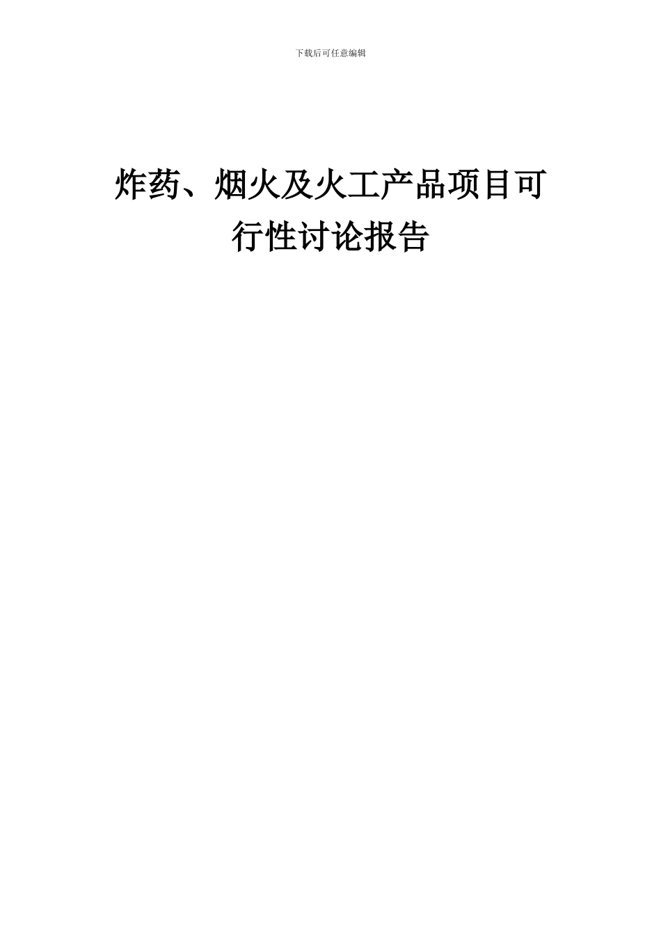 2024年炸药、烟火及火工产品项目可行性研究报告_第1页