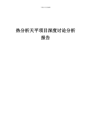 2024年热分析天平项目深度研究分析报告