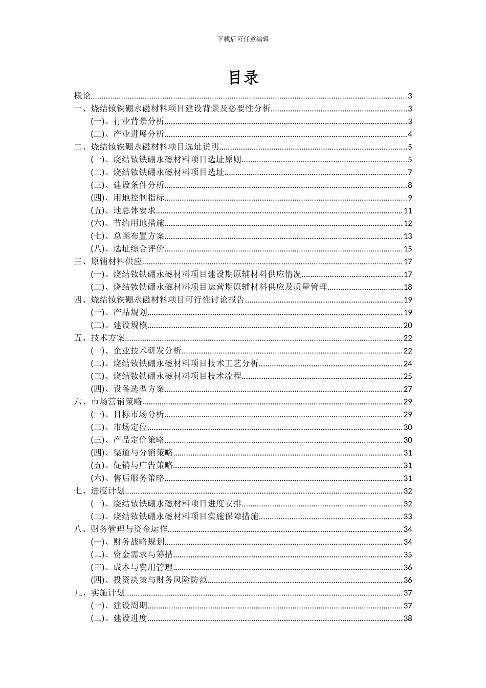 2024年烧结钕铁硼永磁材料项目投资分析及可行性报告_第2页
