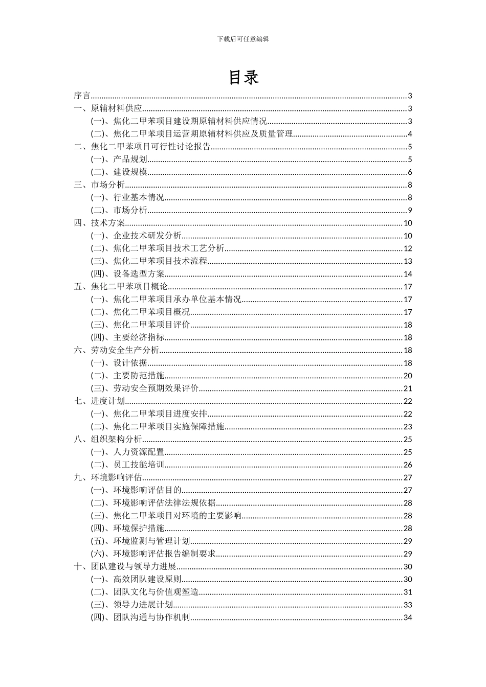 2024年焦化二甲苯项目投资分析及可行性报告_第2页