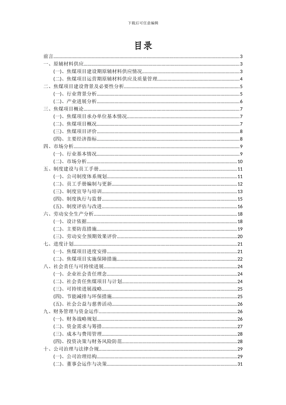 2024年焦煤项目可行性分析报告_第2页