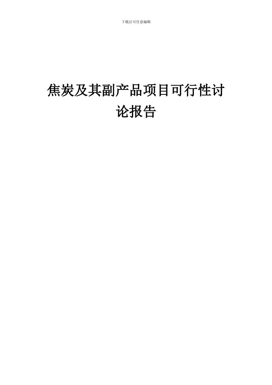 2024年焦炭及其副产品项目可行性研究报告_第1页