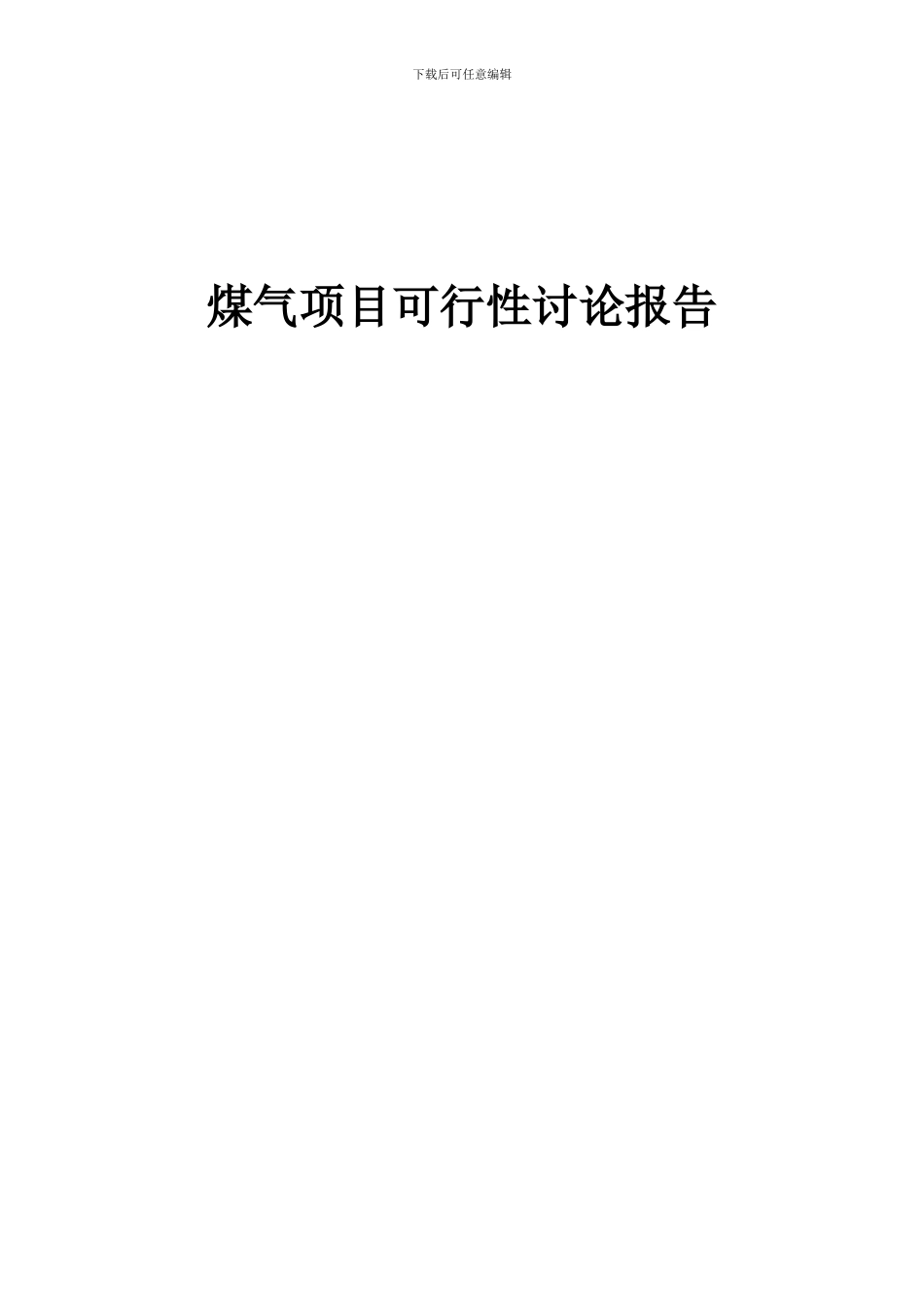 2024年煤气项目可行性研究报告_第1页
