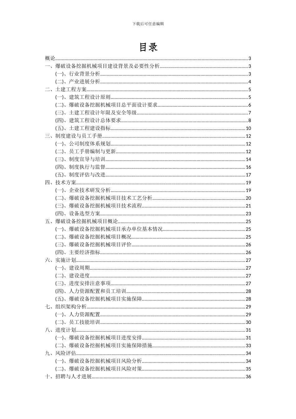 2024年爆破设备挖掘机械项目可行性研究报告_第2页