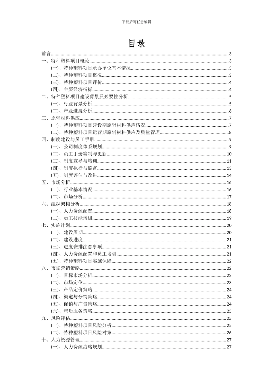 2024年特种塑料项目可行性分析报告_第2页