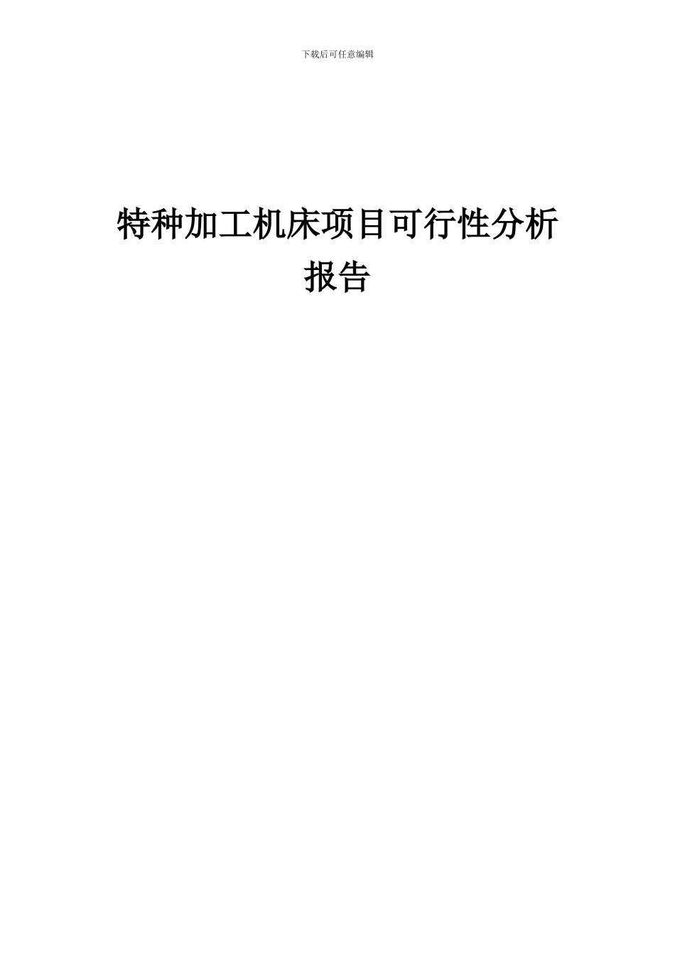 2024年特种加工机床项目可行性分析报告_第1页