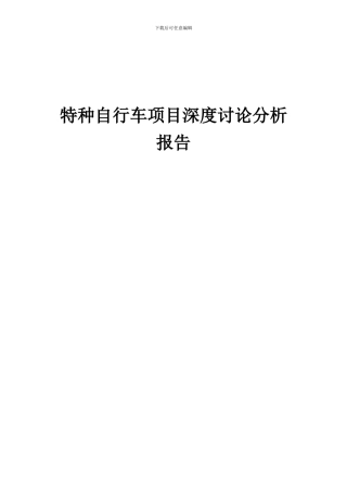 2024年特种自行车项目深度研究分析报告