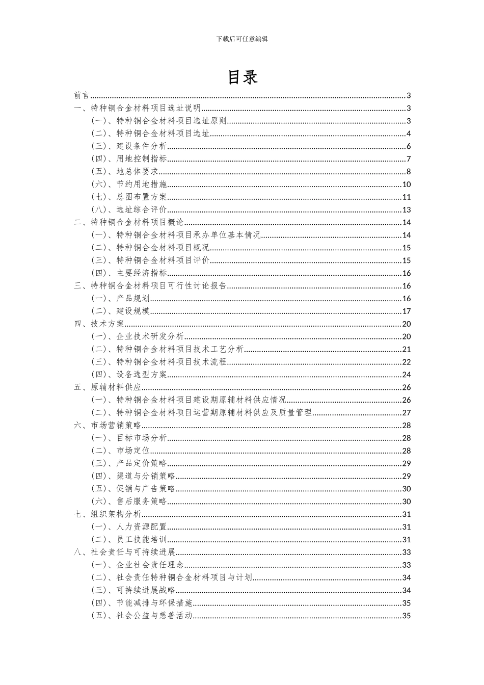 2024年特种铜合金材料项目可行性研究报告_第2页