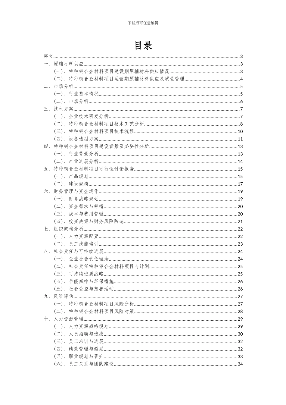 2024年特种铜合金材料项目可行性分析报告_第2页