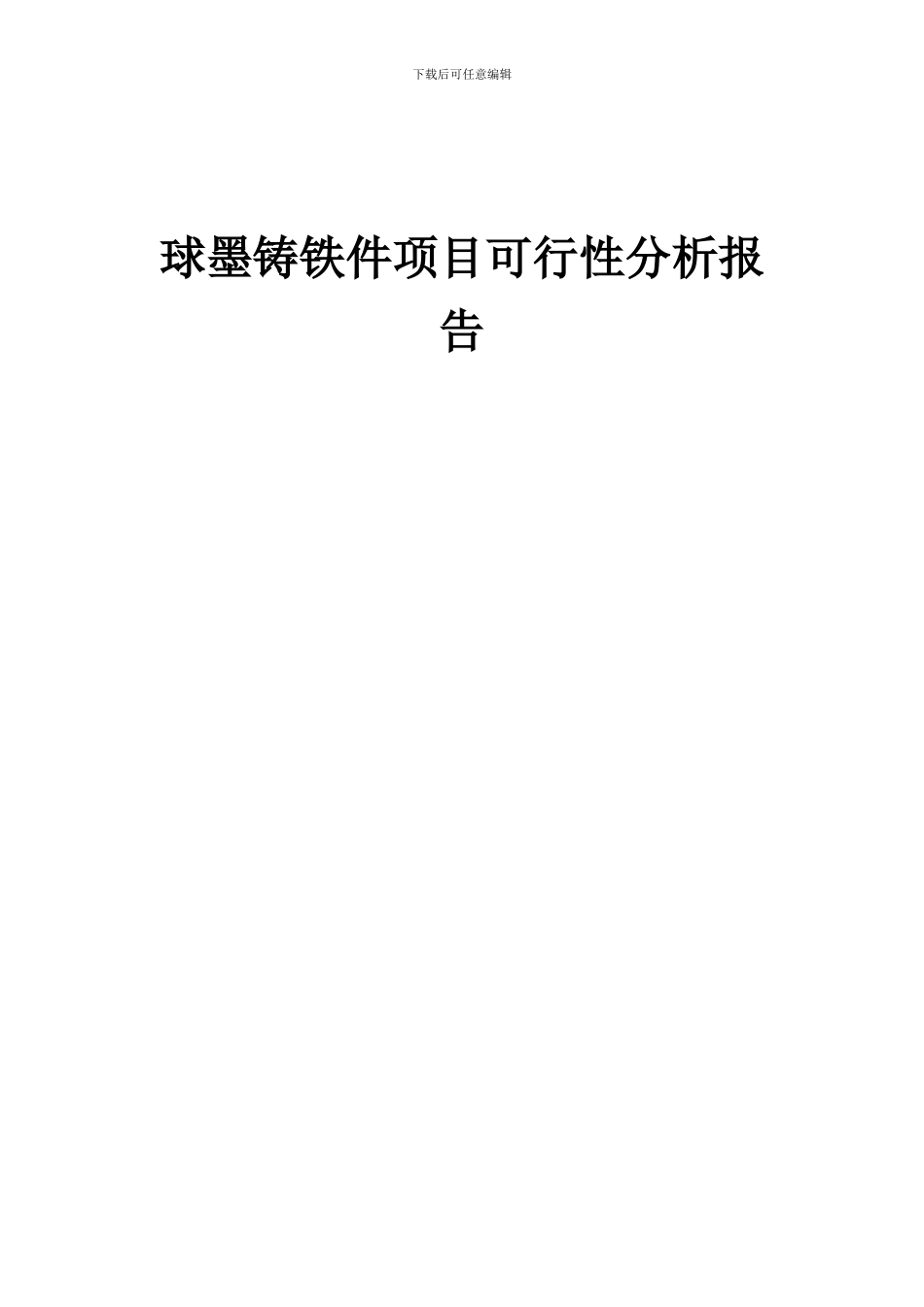 2024年球墨铸铁件项目可行性分析报告_第1页