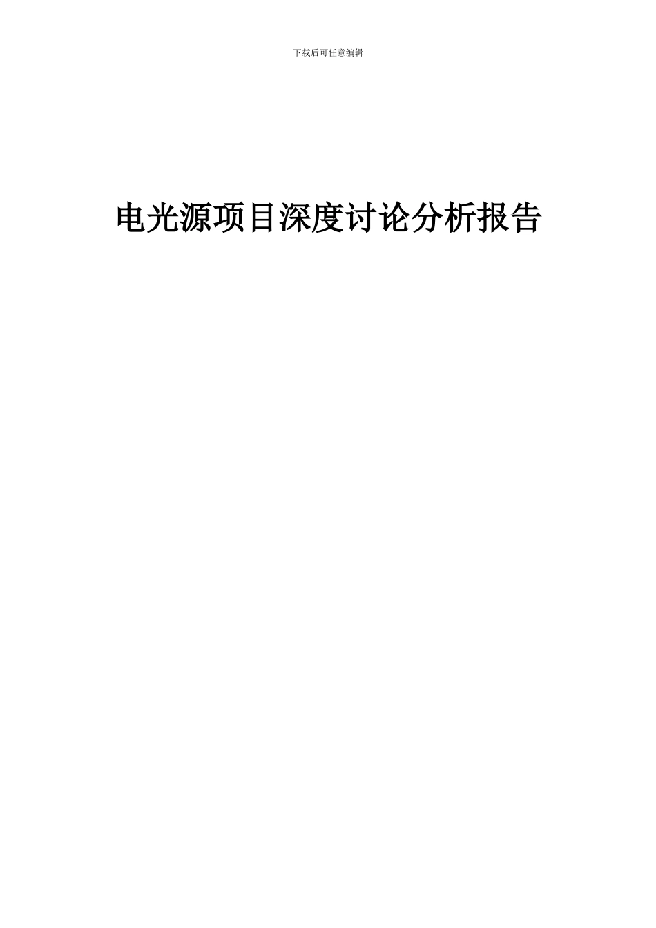 2024年电光源项目深度研究分析报告_第1页