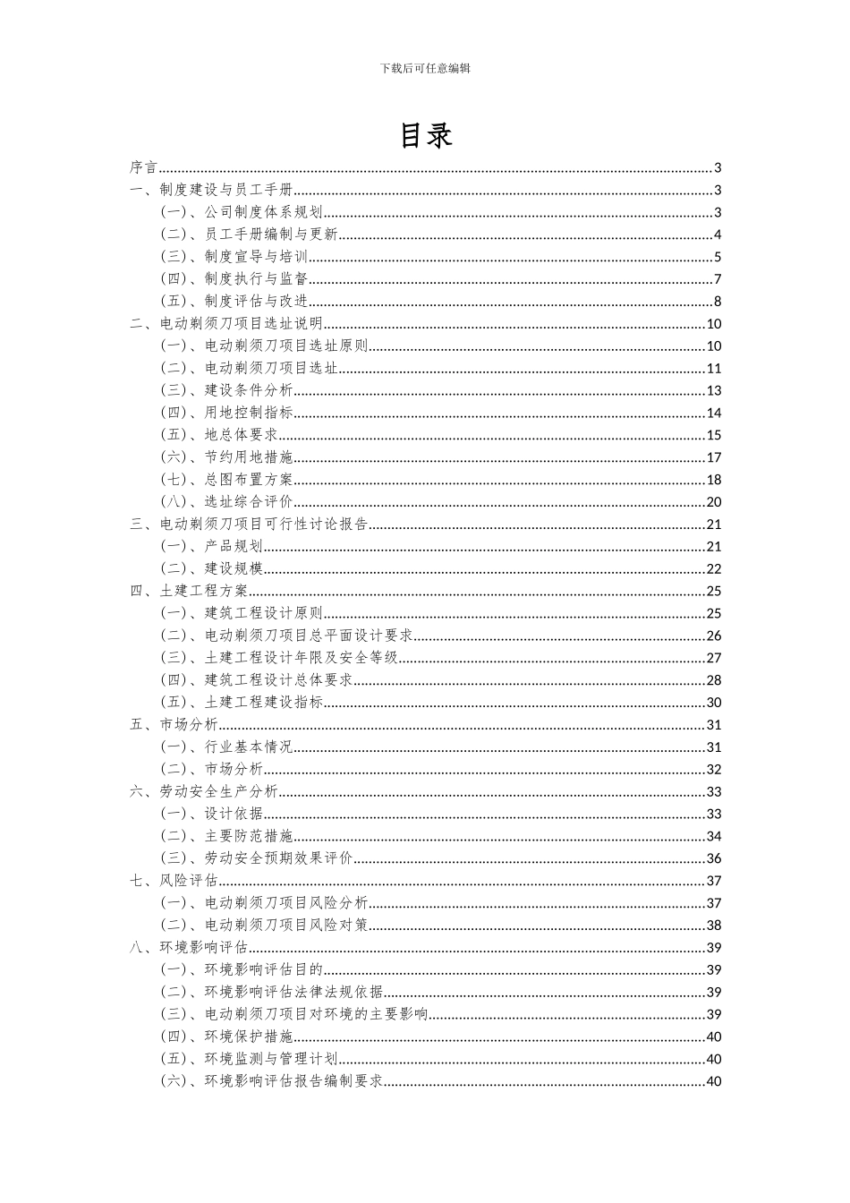 2024年电动剃须刀项目可行性分析报告_第2页