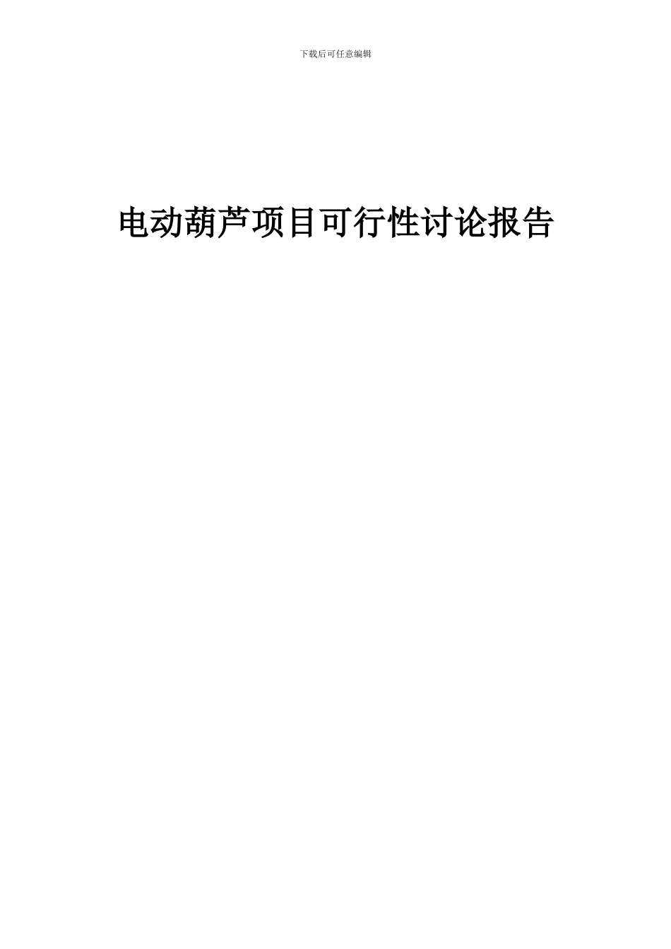 2024年电动葫芦项目可行性研究报告_第1页
