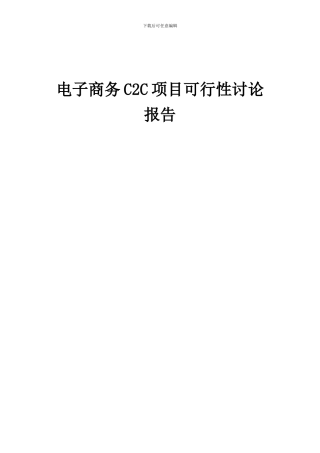 2024年电子商务C2C项目可行性研究报告