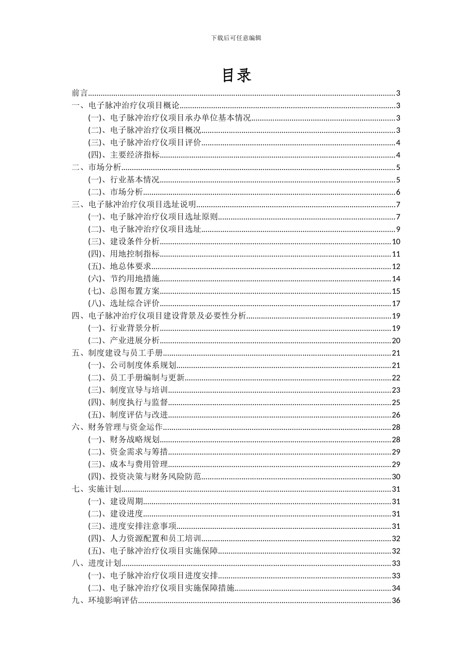 2024年电子脉冲治疗仪项目可行性分析报告_第2页