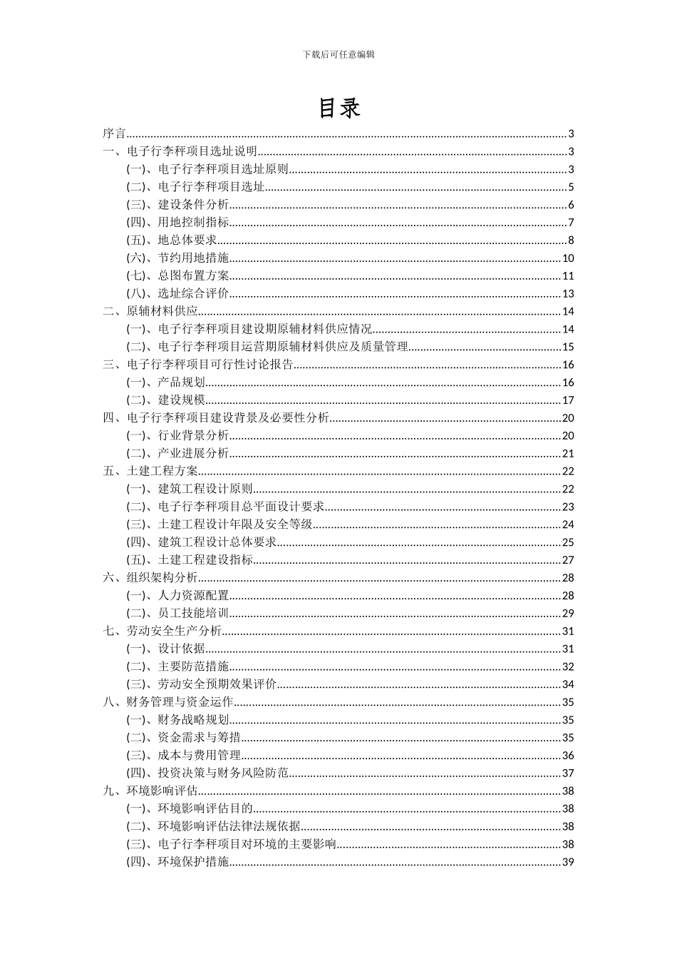 2024年电子行李秤项目投资分析及可行性报告_第2页