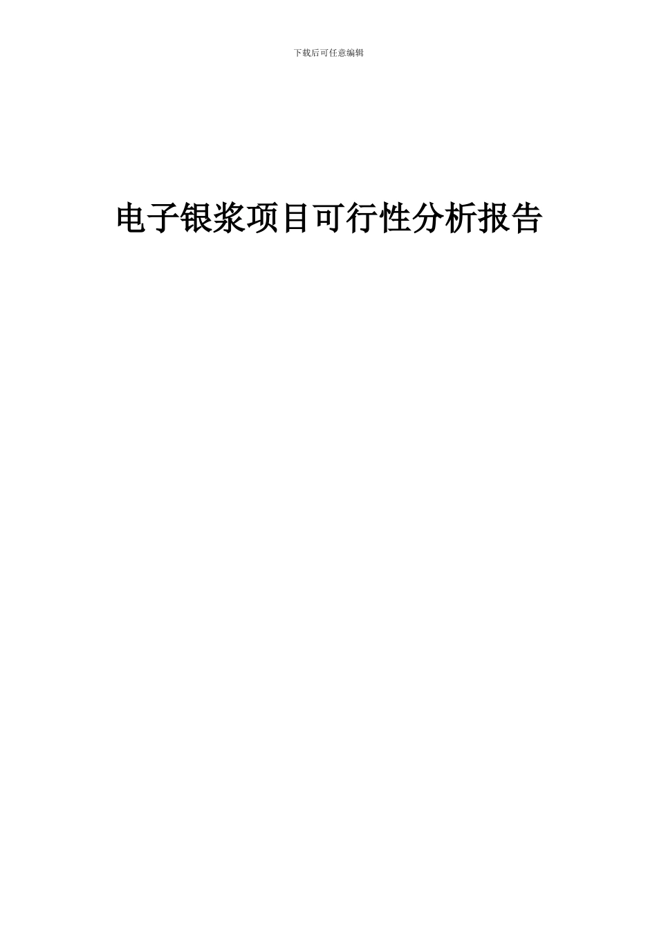 2024年电子银浆项目可行性分析报告_第1页