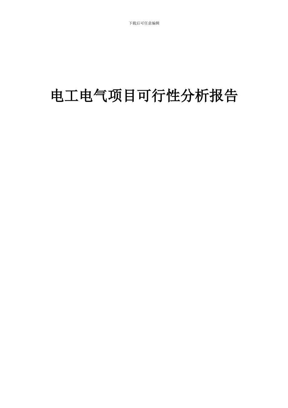 2024年电工电气项目可行性分析报告_第1页