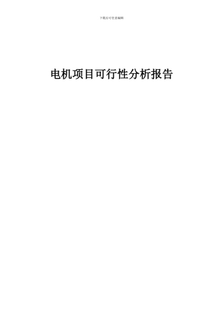 2024年电机项目可行性分析报告