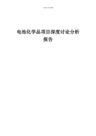 2024年电池化学品项目深度研究分析报告