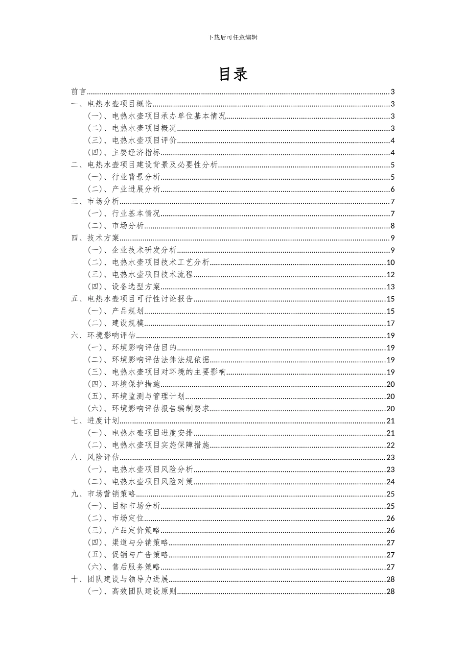 2024年电热水壶项目投资分析及可行性报告_第2页