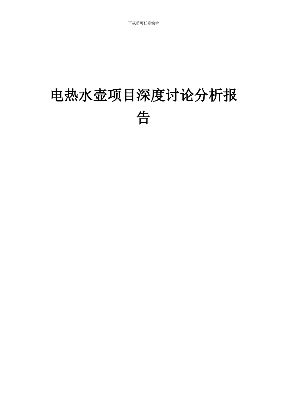2024年电热水壶项目深度研究分析报告_第1页