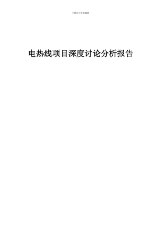 2024年电热线项目深度研究分析报告