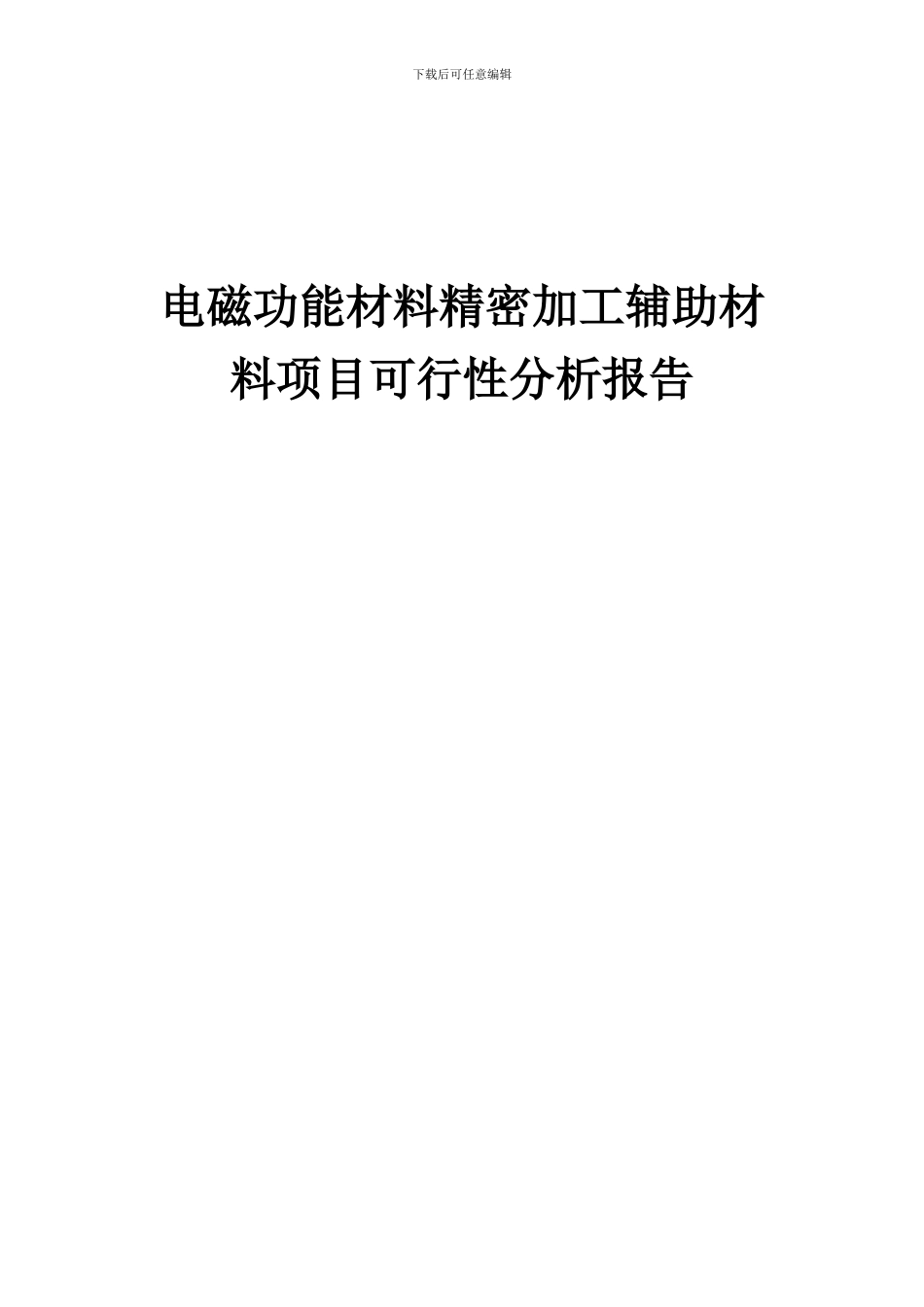 2024年电磁功能材料精密加工辅助材料项目可行性分析报告_第1页