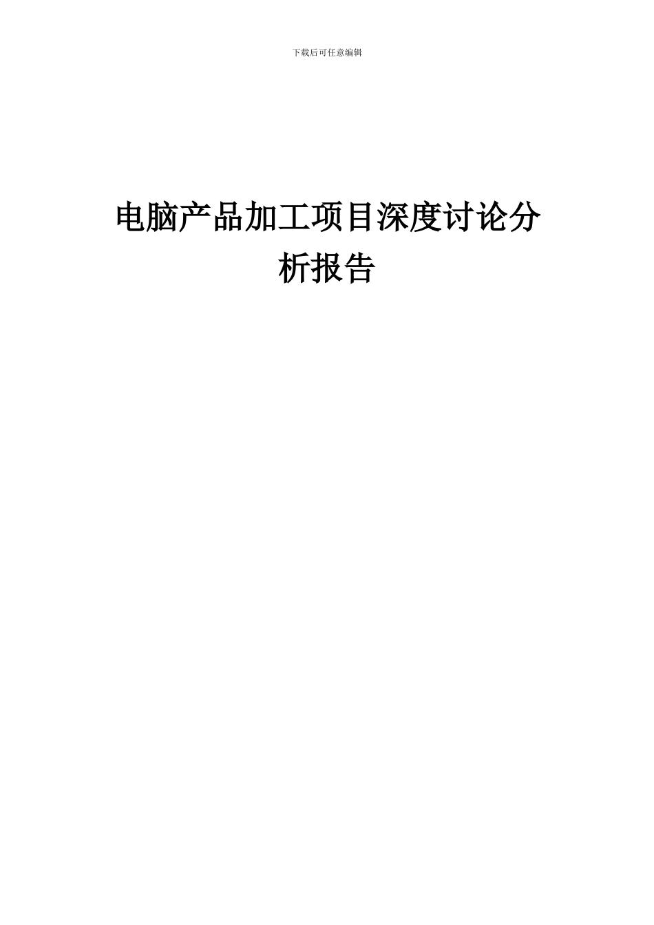 2024年电脑产品加工项目深度研究分析报告_第1页