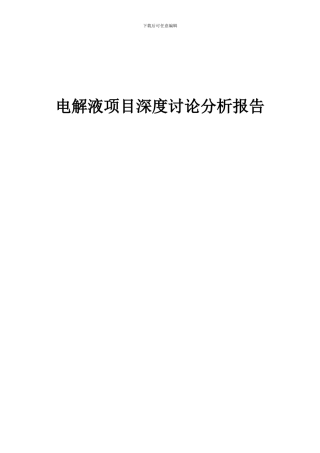 2024年电解液项目深度研究分析报告