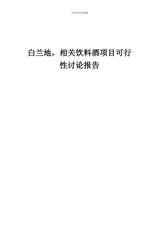 2024年白兰地-相关饮料酒项目可行性研究报告