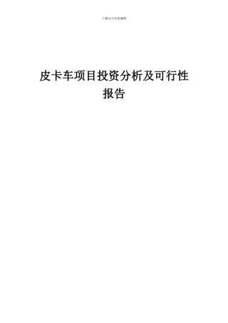 2024年皮卡车项目投资分析及可行性报告