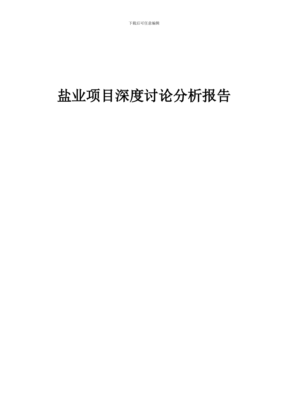 2024年盐业项目深度研究分析报告_第1页