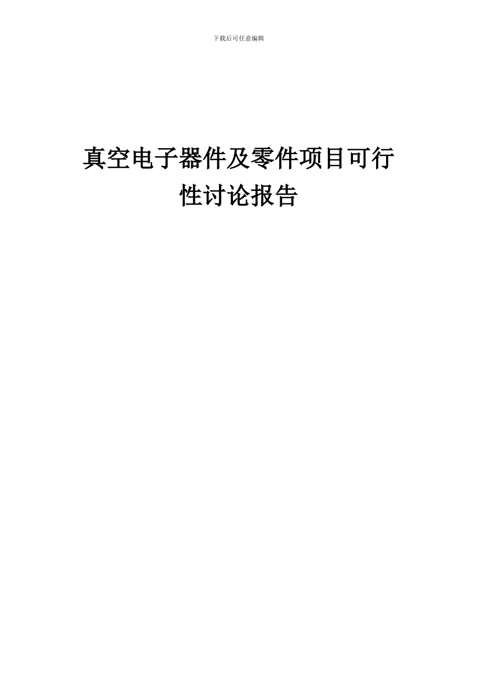 2024年真空电子器件及零件项目可行性研究报告_第1页