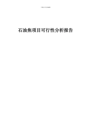 2024年石油焦项目可行性分析报告