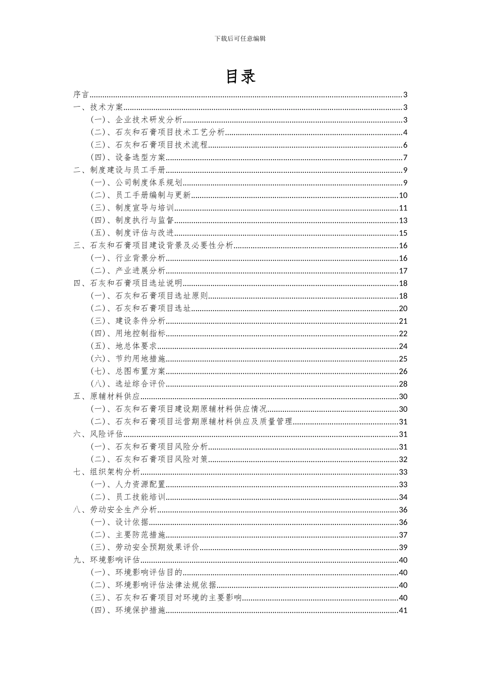 2024年石灰和石膏项目可行性研究报告_第2页