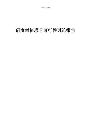 2024年研磨材料项目可行性研究报告