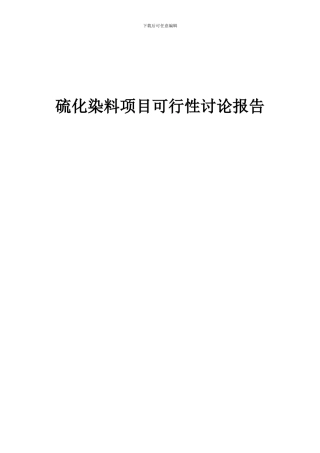 2024年硫化染料项目可行性研究报告