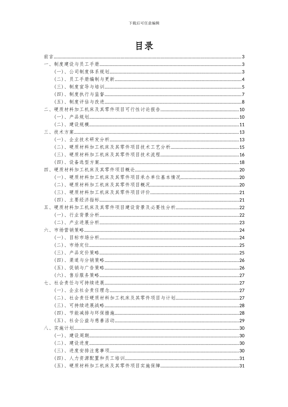 2024年硬质材料加工机床及其零件项目投资分析及可行性报告_第2页