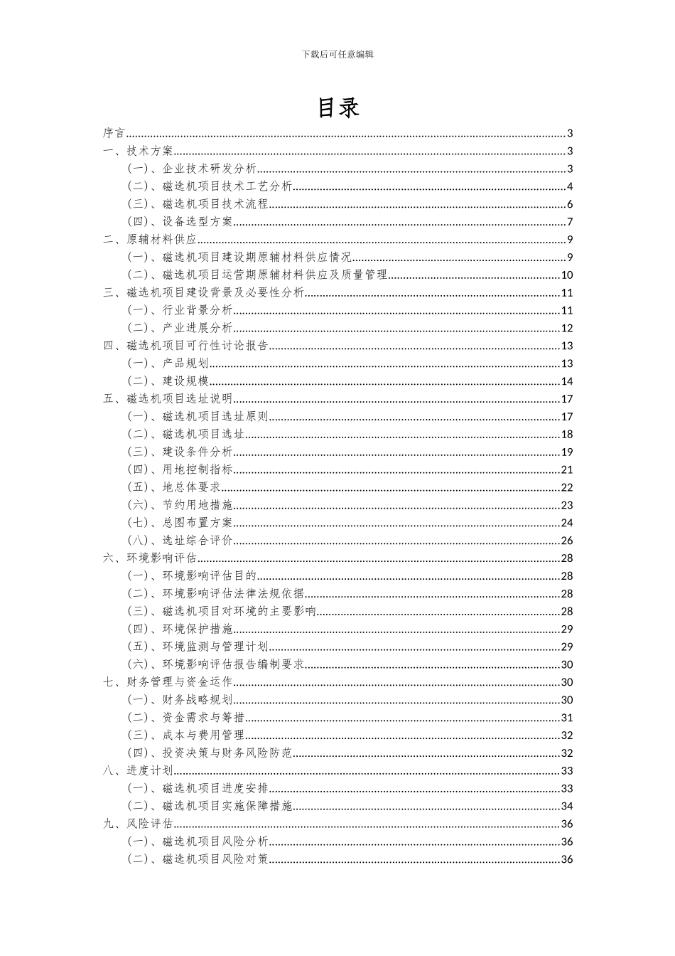 2024年磁选机项目投资分析及可行性报告_第2页
