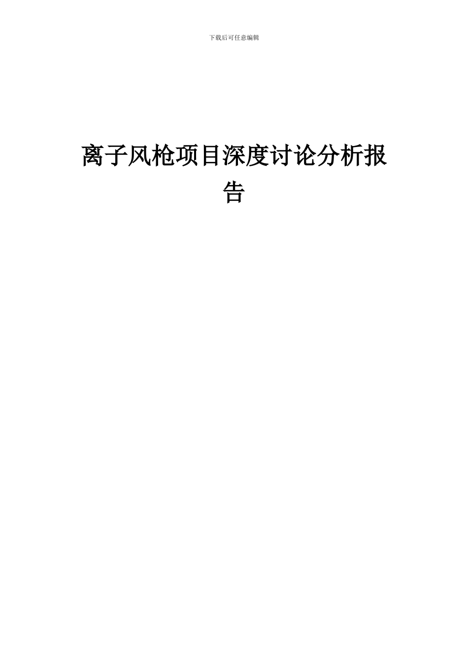 2024年离子风枪项目深度研究分析报告_第1页
