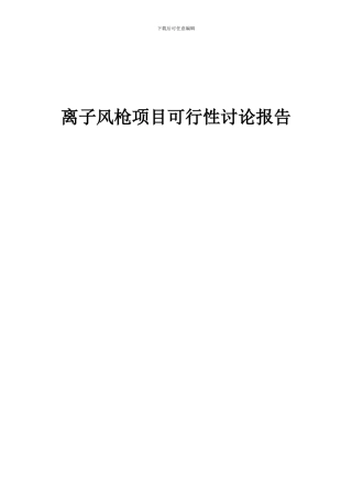 2024年离子风枪项目可行性研究报告