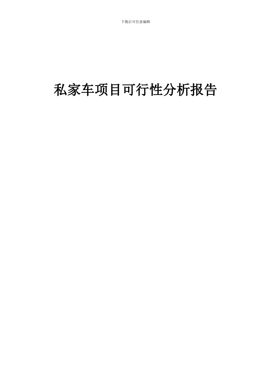2024年私家车项目可行性分析报告_第1页