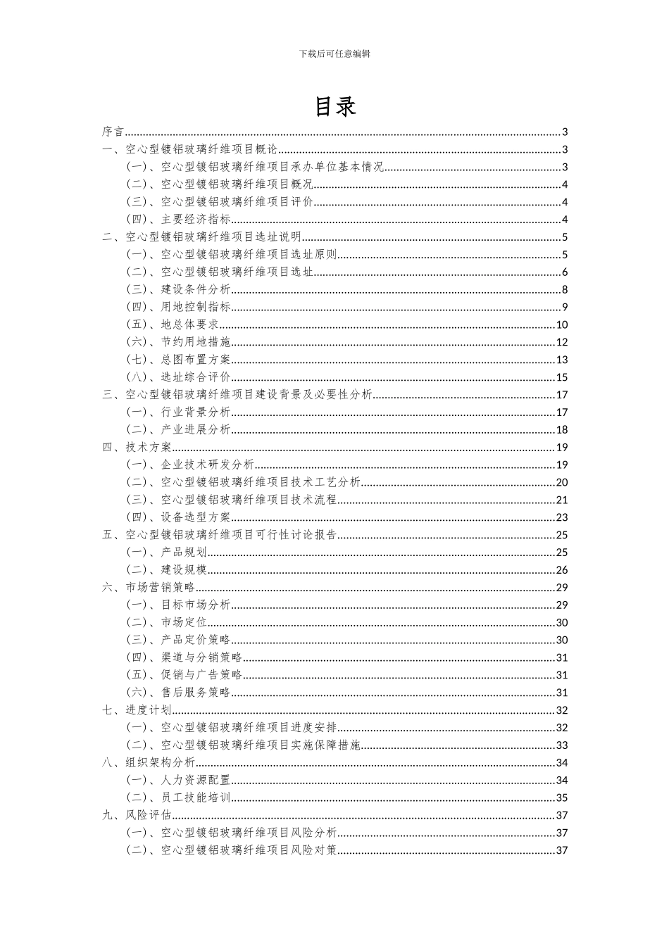 2024年空心型镀铝玻璃纤维项目可行性分析报告_第2页