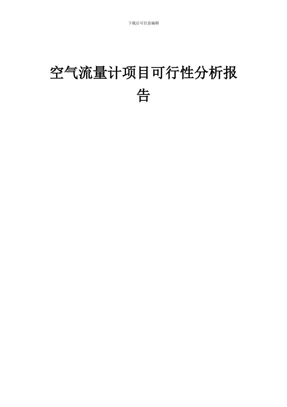 2024年空气流量计项目可行性分析报告_第1页