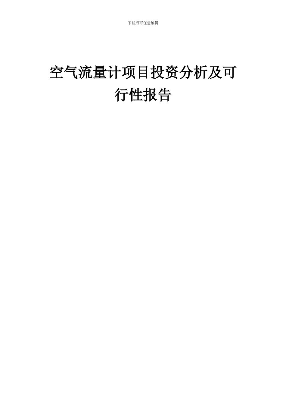 2024年空气流量计项目投资分析及可行性报告_第1页