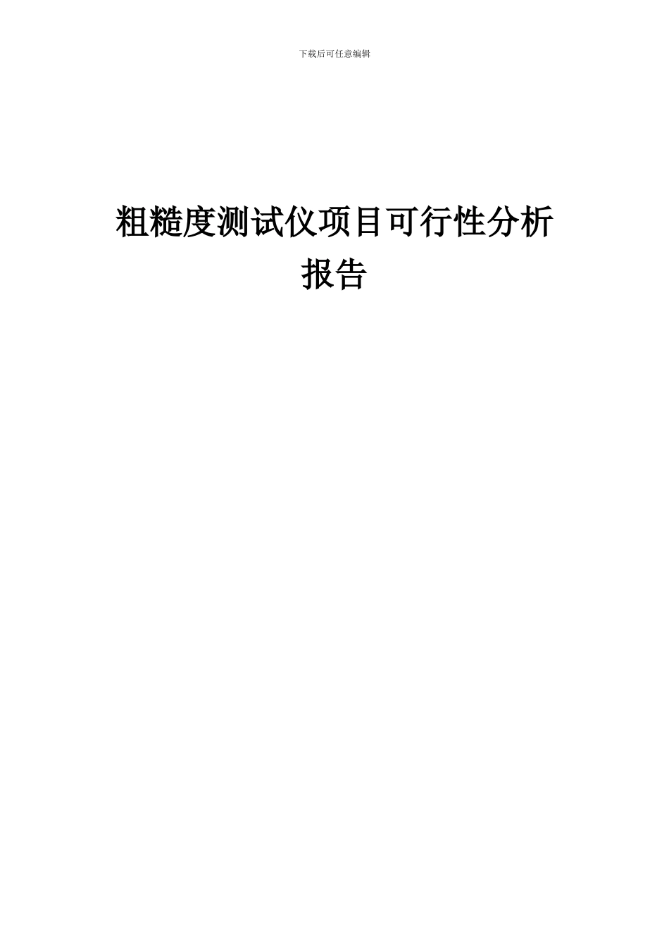 2024年粗糙度测试仪项目可行性分析报告_第1页