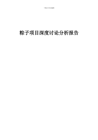 2024年粽子项目深度研究分析报告
